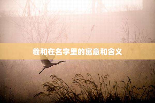 羲和在名字里的寓意和含义