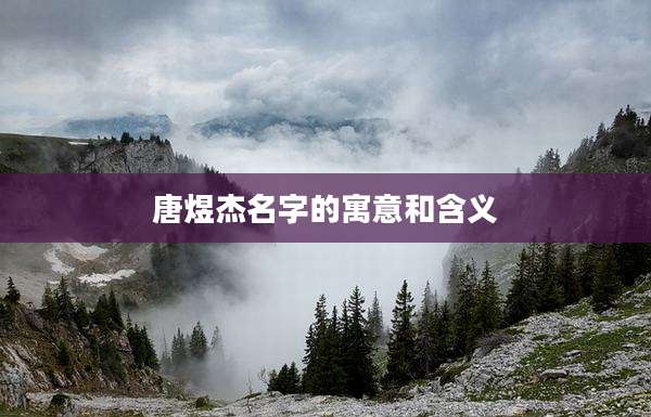 唐煜杰名字的寓意和含义