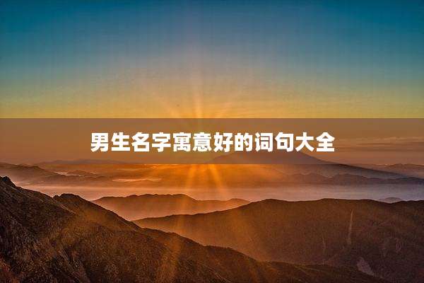 男生名字寓意好的词句大全
