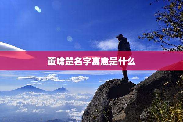 董啸楚名字寓意是什么