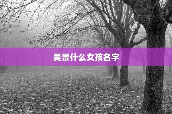 吴景什么女孩名字