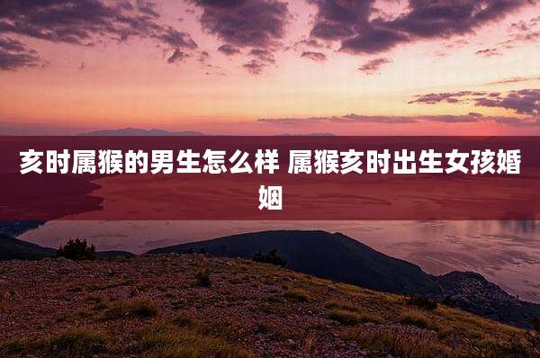 亥时属猴的男生怎么样 属猴亥时出生女孩婚姻