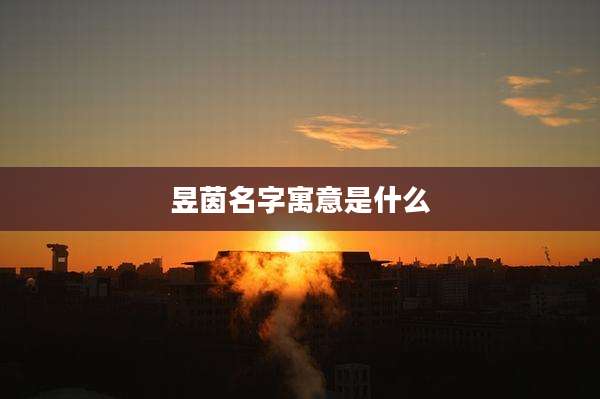 昱茵名字寓意是什么