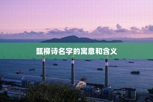 甄柳诗名字的寓意和含义