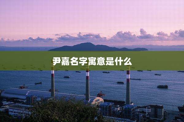 尹嘉名字寓意是什么