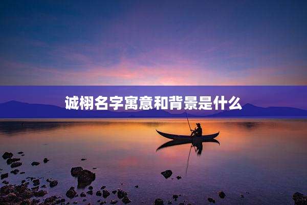 诚栩名字寓意和背景是什么