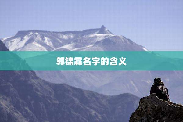 郭锦霖名字的含义