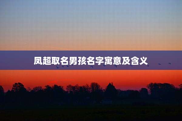 凤超取名男孩名字寓意及含义