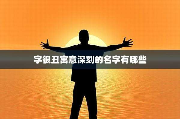 字很丑寓意深刻的名字有哪些