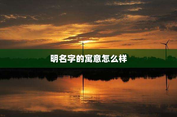 明名字的寓意怎么样