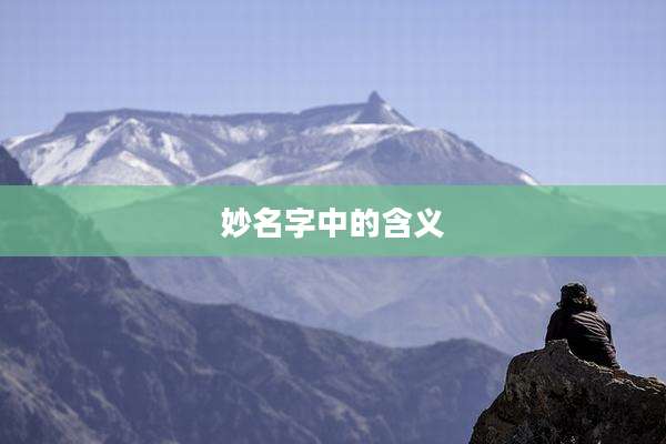 妙名字中的含义