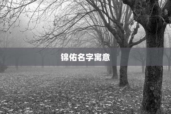 锦佑名字寓意