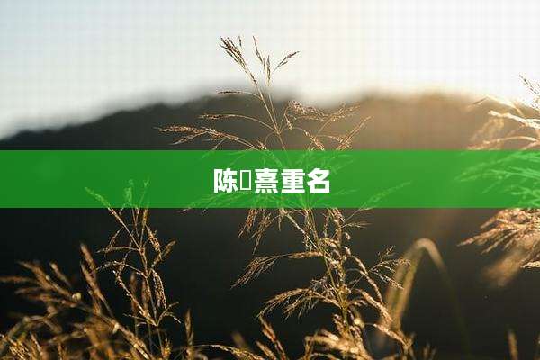 陈玥熹重名