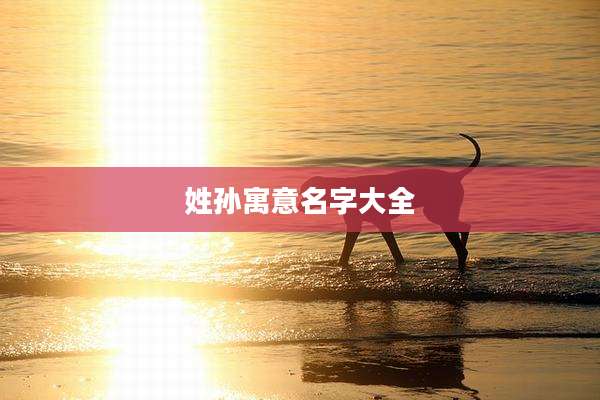 姓孙寓意名字大全