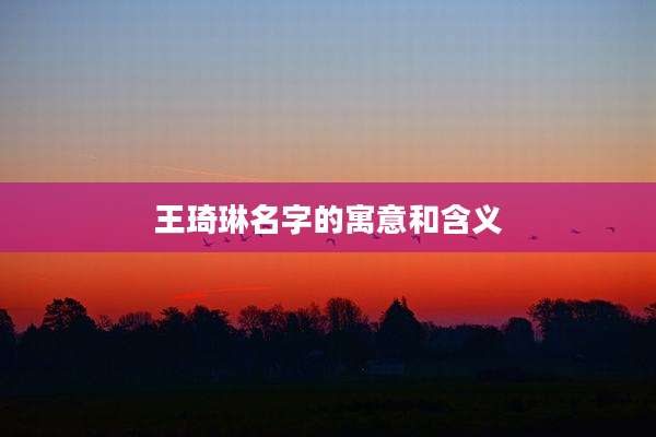 王琦琳名字的寓意和含义