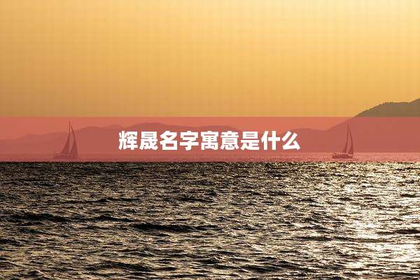 辉晟名字寓意是什么