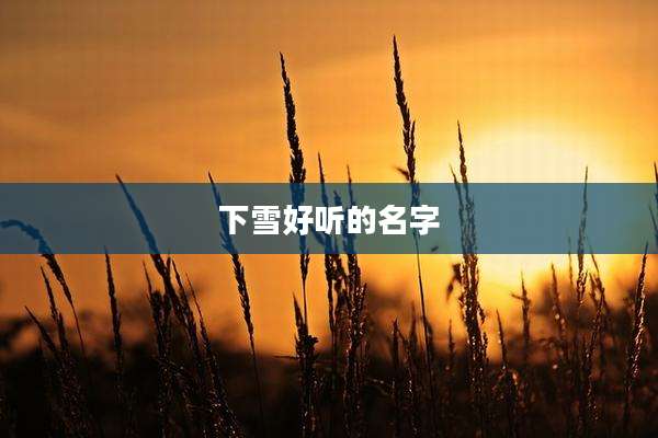 下雪好听的名字
