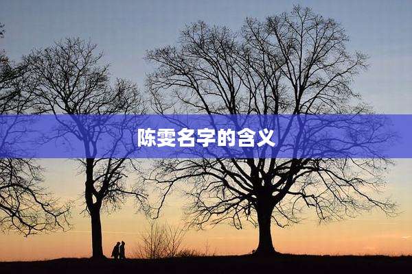 陈雯名字的含义