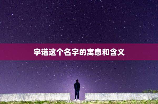 宇诺这个名字的寓意和含义