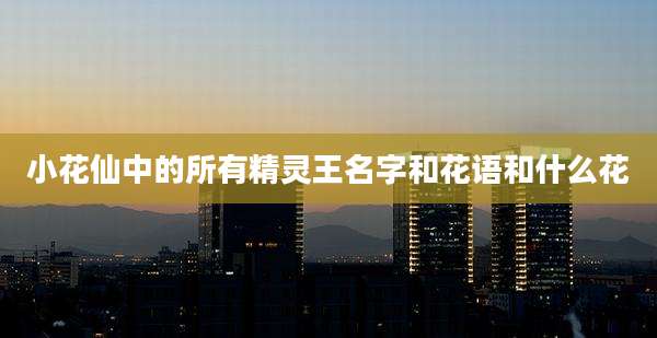 小花仙中的所有精灵王名字和花语和什么花