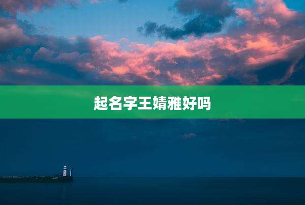 起名字王婧雅好吗