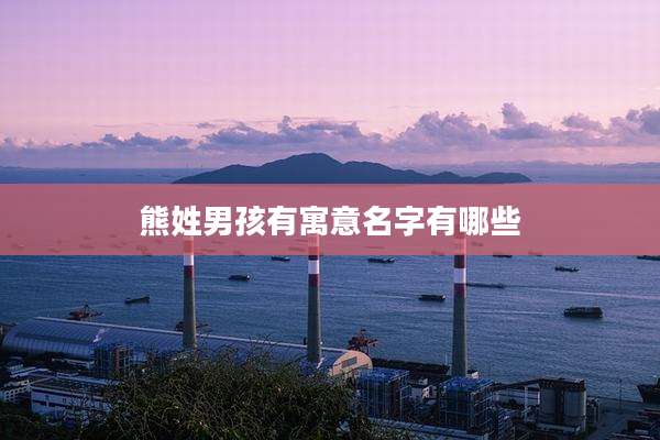 熊姓男孩有寓意名字有哪些