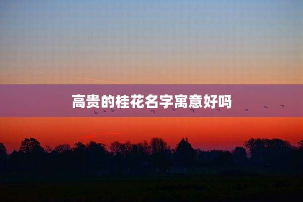 高贵的桂花名字寓意好吗