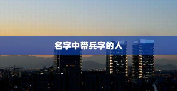 名字中带兵字的人