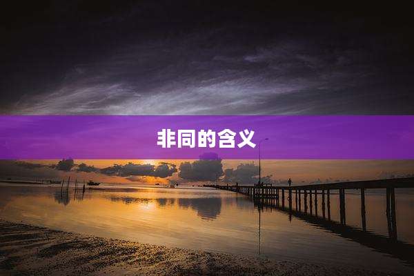 非同的含义