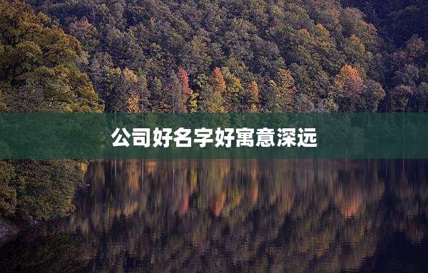 公司好名字好寓意深远