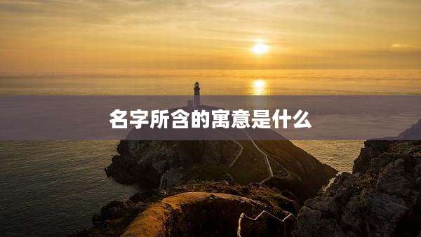 名字所含的寓意是什么