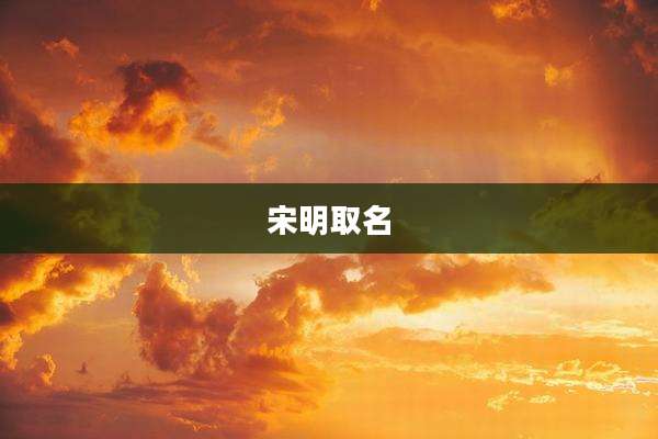 宋明取名