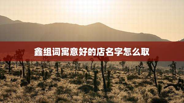 鑫组词寓意好的店名字怎么取