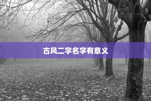 古风二字名字有意义