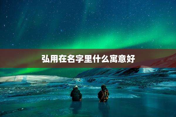 弘用在名字里什么寓意好
