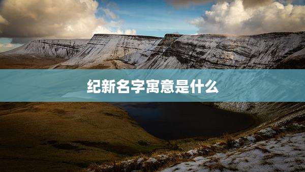 纪新名字寓意是什么