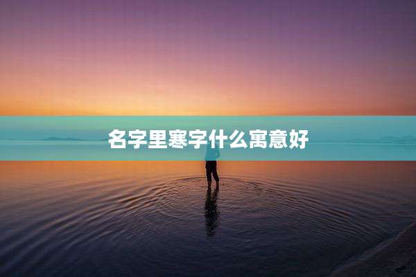 名字里寒字什么寓意好
