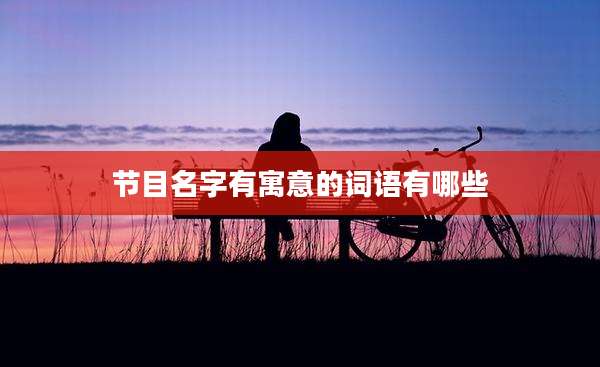 节目名字有寓意的词语有哪些