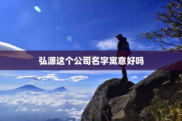 弘源这个公司名字寓意好吗