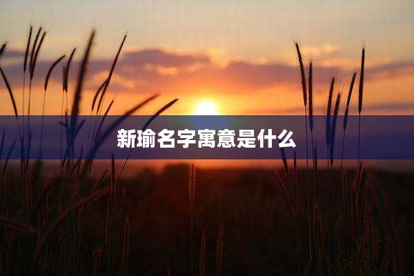 新瑜名字寓意是什么