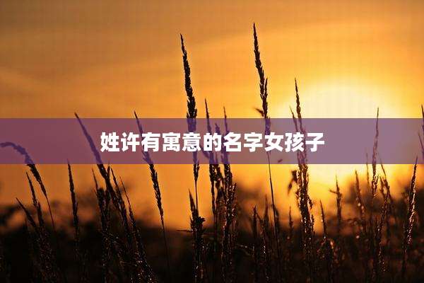 姓许有寓意的名字女孩子