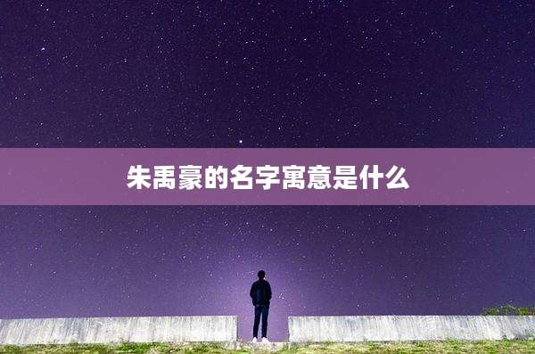 朱禹豪的名字寓意是什么
