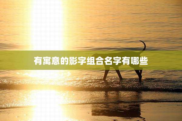 有寓意的影字组合名字有哪些