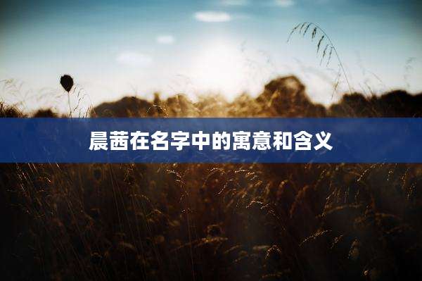 晨茜在名字中的寓意和含义