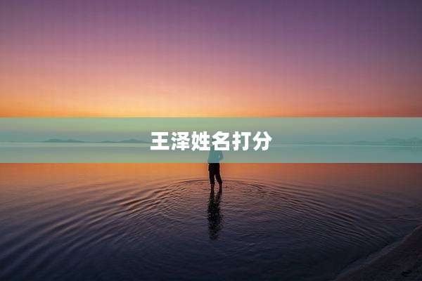 王泽姓名打分