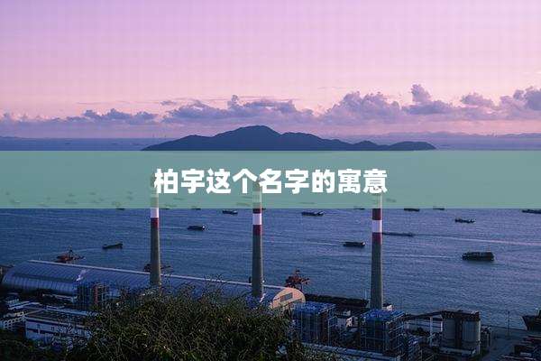 柏宇这个名字的寓意