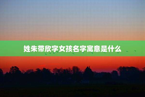 姓朱带欣字女孩名字寓意是什么