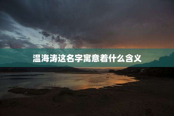 温海涛这名字寓意着什么含义