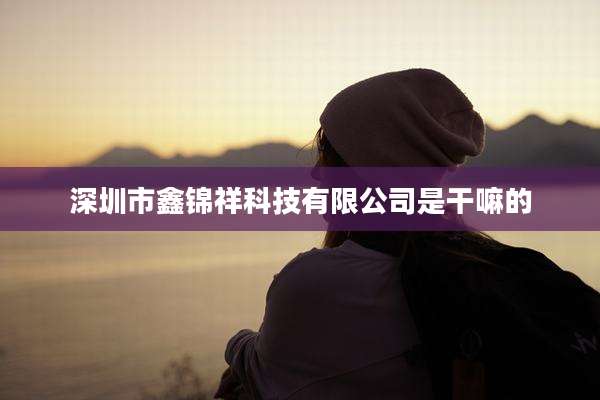 深圳市鑫锦祥科技有限公司是干嘛的