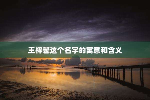 王梓馨这个名字的寓意和含义